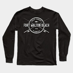 Fort Walton Beach Fl Crossed Fishing Rods Long Sleeve T-Shirt